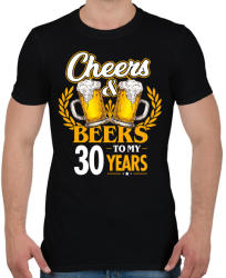 printfashion Cheers & Beers - 30 - Férfi póló - Fekete (4590630)