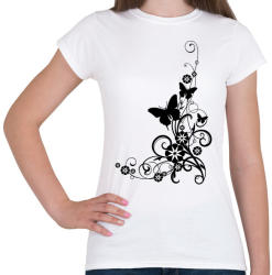 printfashion pillango és virág - Női póló - Fehér (4551816)