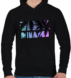 printfashion Miami - Férfi kapucnis pulóver - Fekete (4389868)