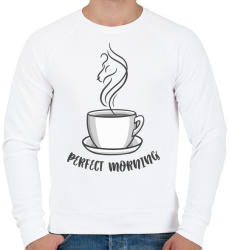 printfashion Coffee - perfect morning - Férfi pulóver - Fehér (4368373)