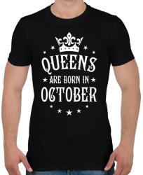 printfashion A királynők októberben születnek - Férfi póló - Fekete (373623)