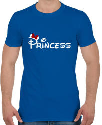 printfashion Princess fehér felirat - Férfi póló - Királykék (4325461)