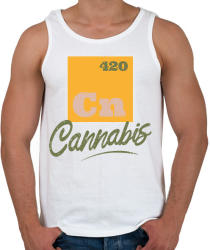 printfashion Cannabis - Cn 420 - Férfi atléta - Fehér (4367508)