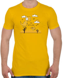 printfashion Google - Dínós játék - I am offline - Férfi póló - Sárga (4358522)