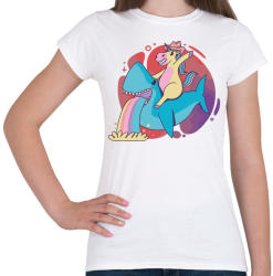 printfashion Cápa lovas ló - Női póló - Fehér (4358687)