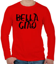 printfashion Bella ciao graffiti fekete - Férfi hosszú ujjú póló - Piros (4310774)