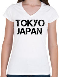 printfashion Tokyo Japán - Női V-nyakú póló - Fehér (4385374)