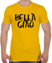 printfashion Bella ciao graffiti fekete - Férfi póló - Sárga (4310758)