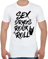 printfashion Sex, Drugs, Rock 'n Roll - Férfi póló - Fehér (4320564)