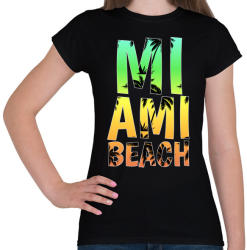 printfashion Miami beach - Női póló - Fekete (4389927)