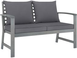 vidaXL Bancă grădină cu pernă, gri închis, 120 cm, lemn masiv acacia (311826)
