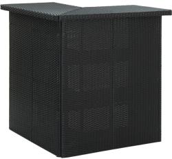 vidaXL Masă de bar colțar, negru, 100 x 50 x 105 cm, poliratan (313481)