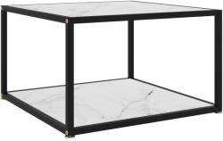 vidaXL Măsuță de cafea, alb, 60x60x35 cm, sticlă securizată (322889) Masa de cafea