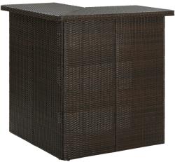 vidaXL Masă de bar colțar, maro, 100 x 50 x 105 cm, poliratan (313480)