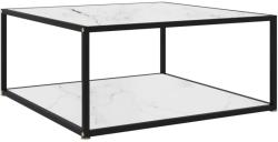 vidaXL Măsuță de cafea, alb, 80x80x35 cm, sticlă securizată (322894) Masa de cafea