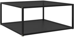 vidaXL Măsuță de cafea, negru, 80x80x35 cm, sticlă securizată (322893) Masa de cafea
