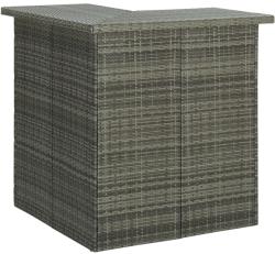 vidaXL Masă de bar colțar, gri, 100 x 50 x 105 cm, poliratan (313482)