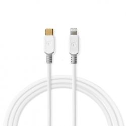 Nedis Cablu USB 2.0 type C la Lightning T-T 3m Alb, Nedis CCBP39650WT30 (CCBP39650WT30)