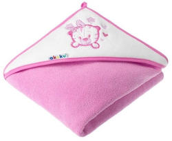 Kapucnis fürdőlepedő 100*100 cm - Maci rózsaszín - babyshopkaposvar