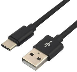 everActive USB-USB-C Type-C kábel 3A 1, 2m fekete 480Mbps-ig szilikon gyors (CBB-1.2CB)