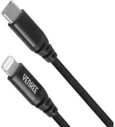 YENKEE USB-C to Lightning szinkronizáló és töltőkábel Apple eszközökhöz, 480 Mb/s, YCU 631 BK