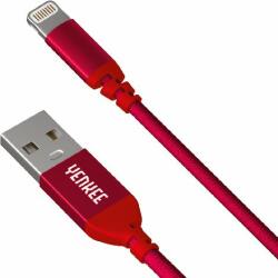 YENKEE Lightnig szinkronizáló és töltő kábel, USB 2.0, piros színű, YCU 611 RD (YCU 611 RD)