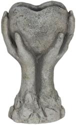 Clayre & Eef Ghiveci din ceramica gri Inima 16 cm x 10 cm x 26 h (6TE0318S)