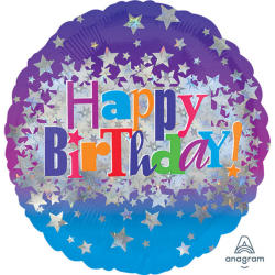 Amscan Balon din folie - Happy Birthday stele 43 cm