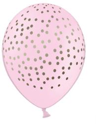 PartyDeco Balon roz cu buline