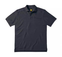 B and C Férfi rövid ujjú galléros póló munkaruha B and C Skill Pro Workwear Pocket Polo 4XL, Sötétszürke