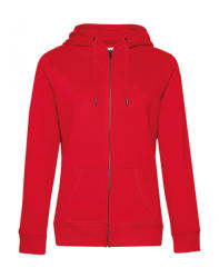 B&C Collection Női kapucnis hosszú ujjú pulóver B and C QUEEN Zipped Hooded /women 3XL, Piros