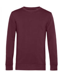 B&C Collection Uniszex hosszú ujjú organikus pulóver B and C Organic Crew Neck French Terry 2XL, Burgundi vörös