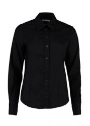 Kustom Kit Női hosszú ujjú blúz Kustom Kit Women's Tailored Fit Premium Oxford Shirt L, Fekete