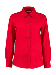 Kustom Kit Női hosszú ujjú blúz Kustom Kit Women's Tailored Fit Workwear Oxford Shirt XS (8), Piros