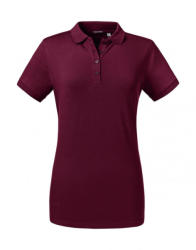 Russell Europe Női rövid ujjú galléros póló Russell Europe Ladies' Tailored Stretch Polo XL, Burgundi vörös