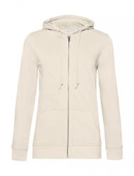 B&C Collection Női kapucnis hosszú ujjú organikus pulóver B and C Organic Zipped Hooded /women XS, Törtfehér