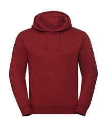 Russell Férfi kapucnis hosszú ujjú pulóver Russell Europe Men's Authentic Melange Hooded Sweat S, Téglavörös Piros Melange