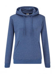 Fruit of the Loom Női kapucnis hosszú ujjú pulóver Fruit of the Loom Ladies' Classic Hooded Sweat S, Retró Heather Királykék