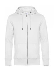 B&C Collection Férfi kapucnis hosszú ujjú pulóver B and C KING Zipped Hooded 4XL, Fehér