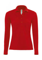 B and C Női hosszú ujjú galléros póló B and C Safran Pure LSL/women Polo XS, Piros