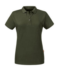 Russell Europe Női rövid ujjú organikus galléros póló Russell Europe Ladies' Pure Organic Polo XS, Sötét oliva zöld