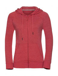 Russell Női kapucnis hosszú ujjú pulóver Russell Europe Ladies' HD Zipped Hood Sweat XL, Piros marl