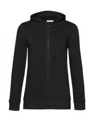 B&C Collection Női kapucnis hosszú ujjú organikus pulóver B and C Organic Zipped Hooded /women S, Teljesen fekete