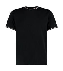 Kustom Kit Uniszex rövid ujjú póló Kustom Kit Fashion Fit Tipped Tee S, Fekete/Fehér/Szürke