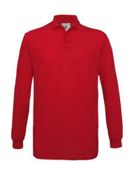 B and C Férfi hosszú ujjú galléros póló B and C Safran LSL Polo 2XL, Piros