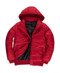 B&C Collection Férfi kapucnis hosszú ujjú kabát B and C Superhood/men Jacket 3XL, Piros/Fekete