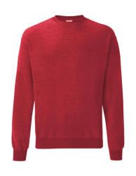 Fruit of the Loom Férfi hosszú ujjú pulóver Fruit of the Loom Classic Set In Sweat XL, Vintage Heather Piros
