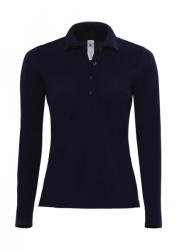 B and C Női hosszú ujjú galléros póló B and C Safran Pure LSL/women Polo S, Sötétkék (navy)