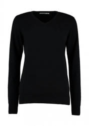 Kustom Kit Női hosszú ujjú kötött felső Kustom Kit Women's Classic Fit Arundel Sweater 3XL, Fekete