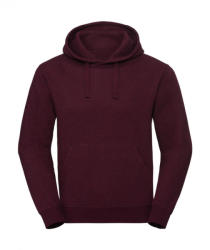 Russell Férfi kapucnis hosszú ujjú pulóver Russell Europe Men's Authentic Melange Hooded Sweat XS, Burgundi vörös Melange